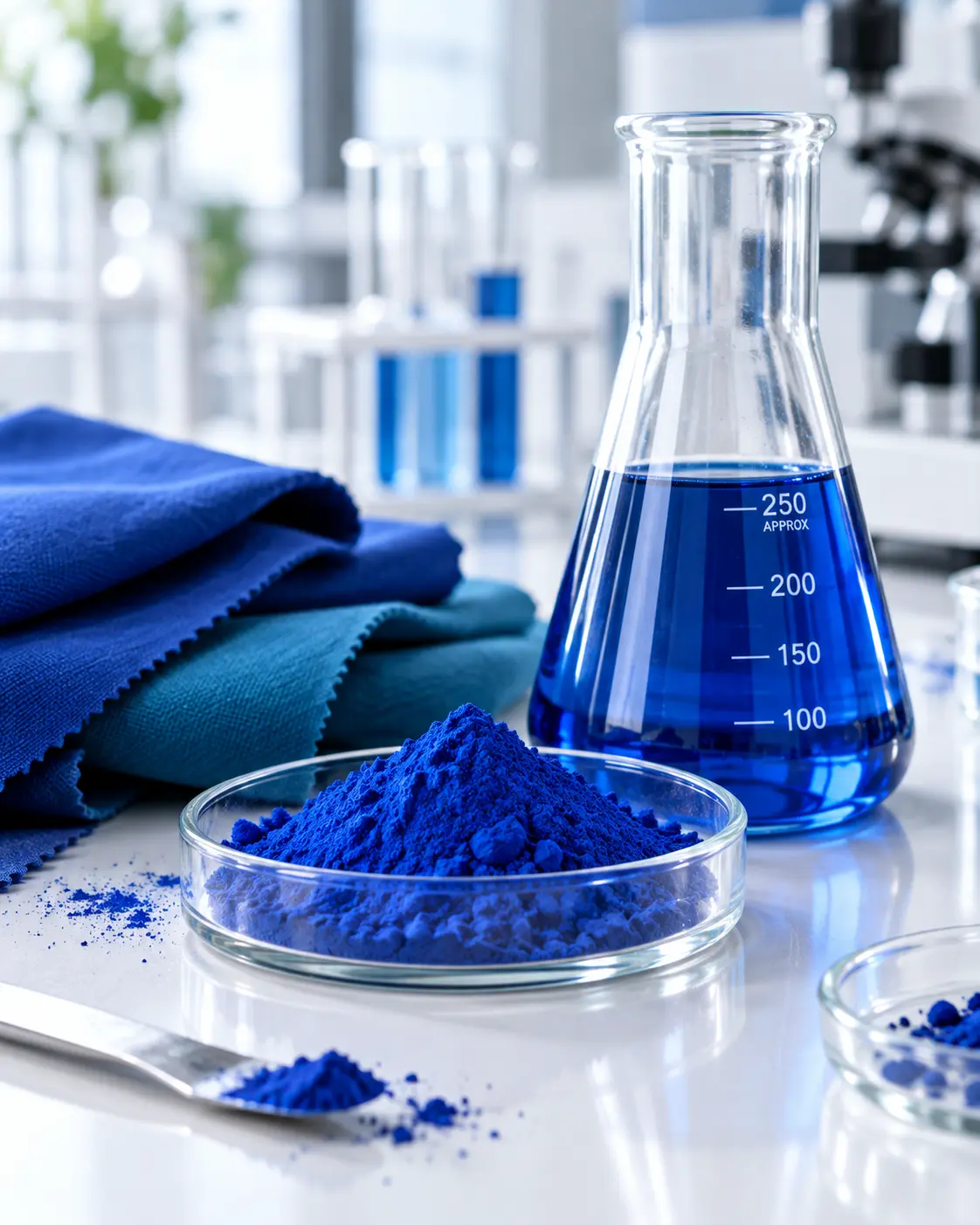 Dye pigment powder and colour testing at Shree Ambica Dye Chem